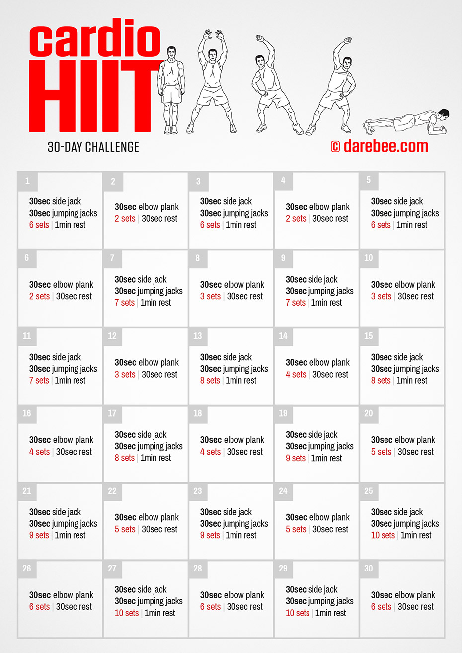 30 day cardio challenge chart